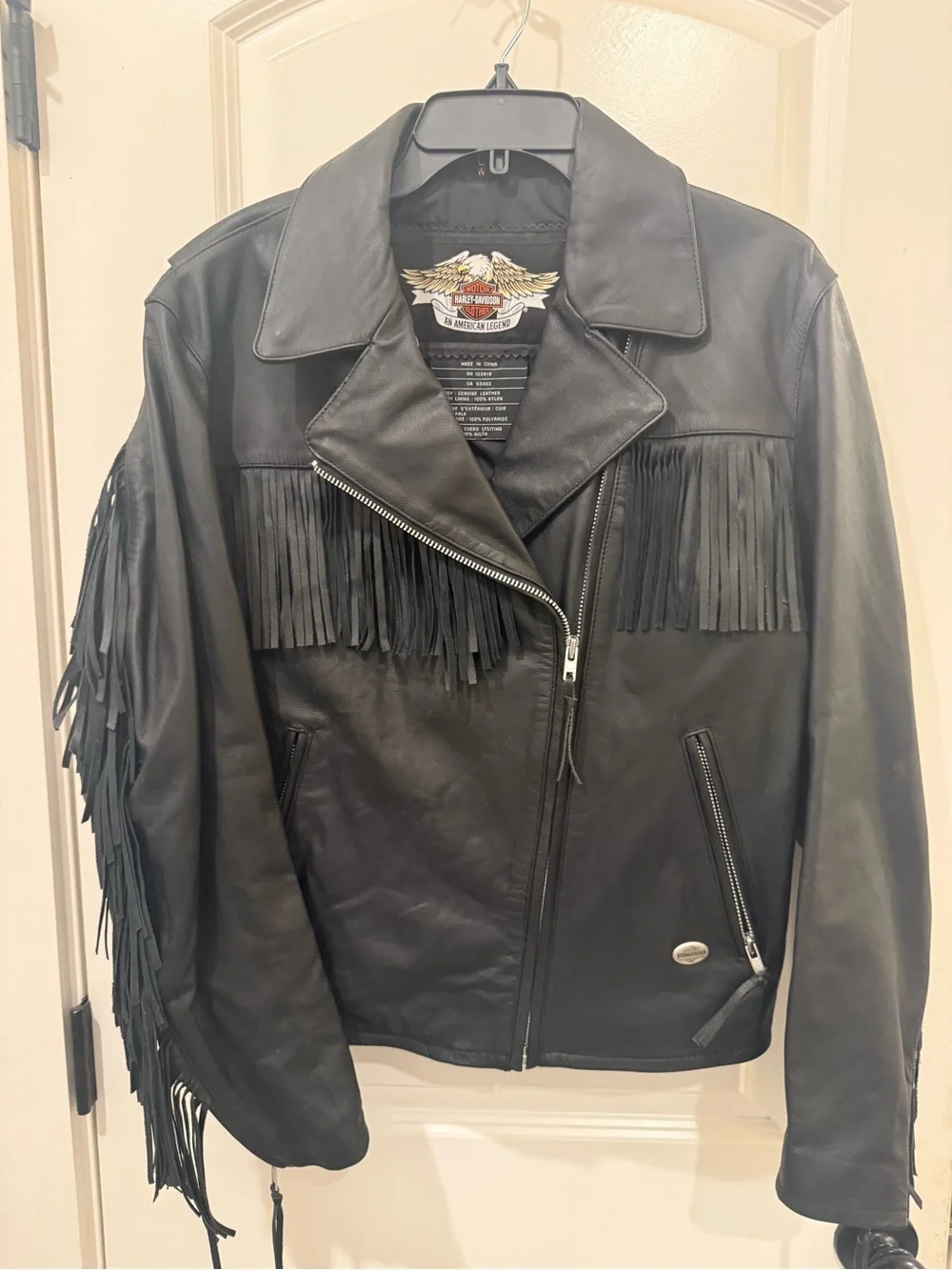 Harley-Davidson Women’s Large Genuine Leather Fringe Motorcycle Jacket